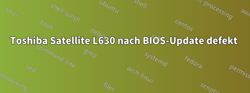 Toshiba Satellite L630 nach BIOS-Update defekt