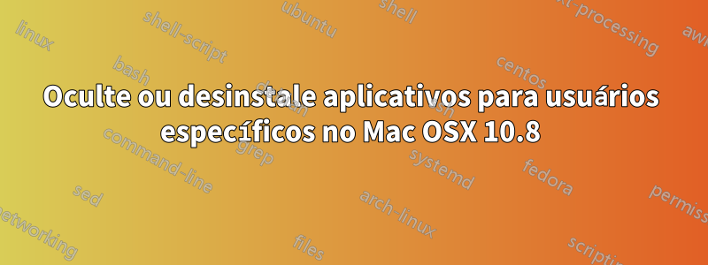 Oculte ou desinstale aplicativos para usuários específicos no Mac OSX 10.8