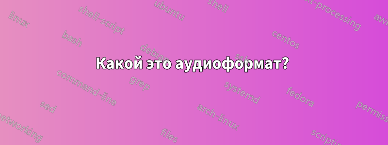 Какой это аудиоформат?