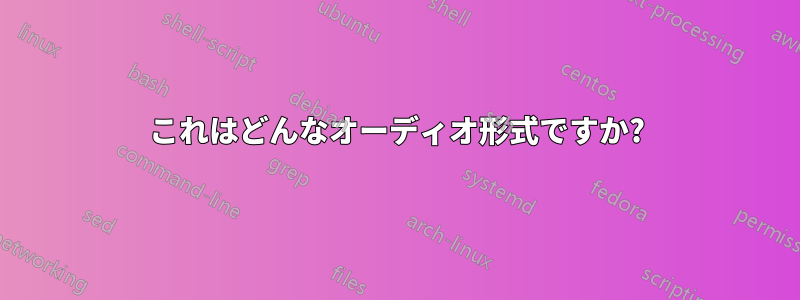 これはどんなオーディオ形式ですか?