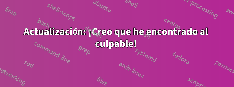 Actualización: ¡Creo que he encontrado al culpable!