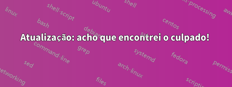 Atualização: acho que encontrei o culpado!