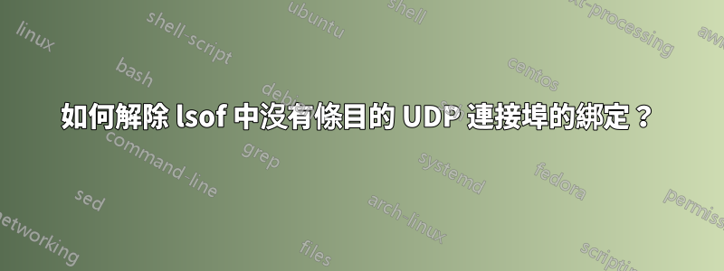 如何解除 lsof 中沒有條目的 UDP 連接埠的綁定？