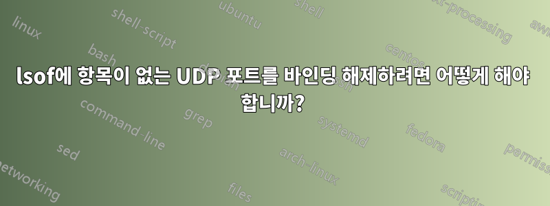 lsof에 항목이 없는 UDP 포트를 바인딩 해제하려면 어떻게 해야 합니까?