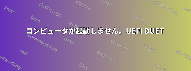 コンピュータが起動しません。UEFI DUET