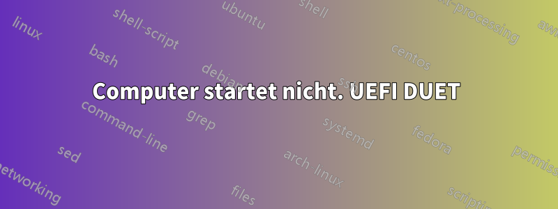 Computer startet nicht. UEFI DUET