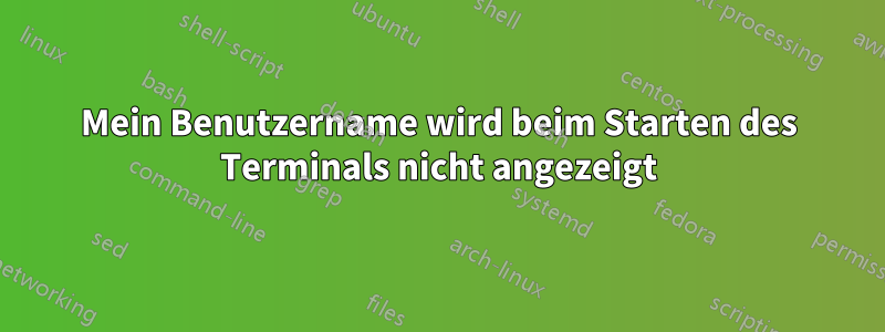 Mein Benutzername wird beim Starten des Terminals nicht angezeigt