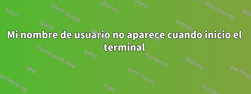 Mi nombre de usuario no aparece cuando inicio el terminal