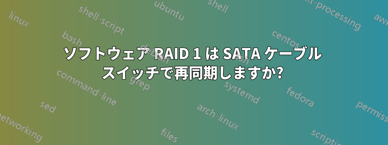 ソフトウェア RAID 1 は SATA ケーブル スイッチで再同期しますか?