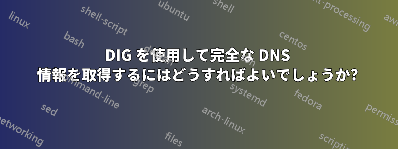 DIG を使用して完全な DNS 情報を取得するにはどうすればよいでしょうか?