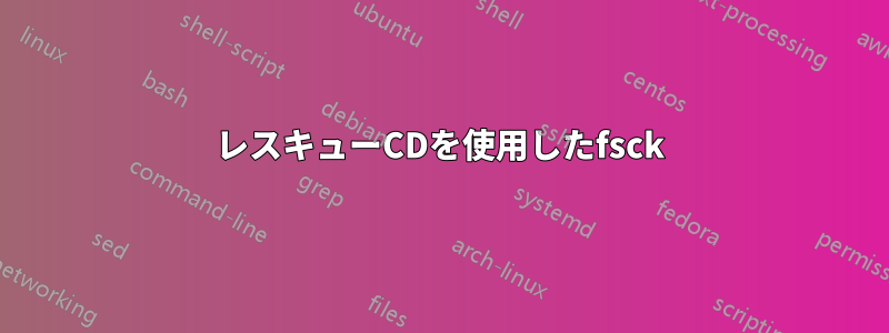 レスキューCDを使用したfsck