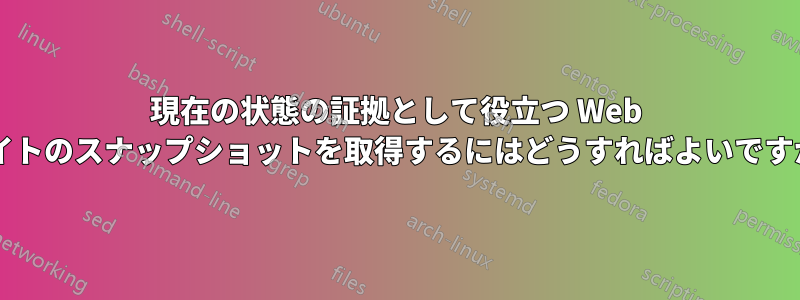 現在の状態の証拠として役立つ Web サイトのスナップショットを取得するにはどうすればよいですか?