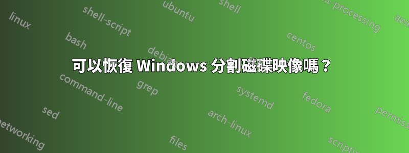 可以恢復 Windows 分割磁碟映像嗎？