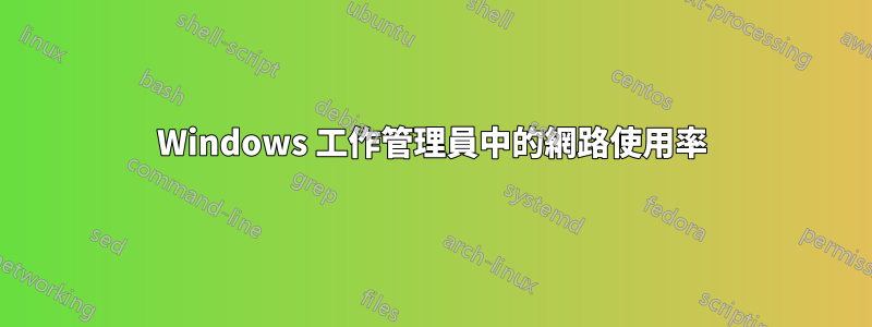 Windows 工作管理員中的網路使用率