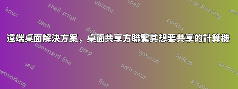 遠端桌面解決方案，桌面共享方聯繫其想要共享的計算機