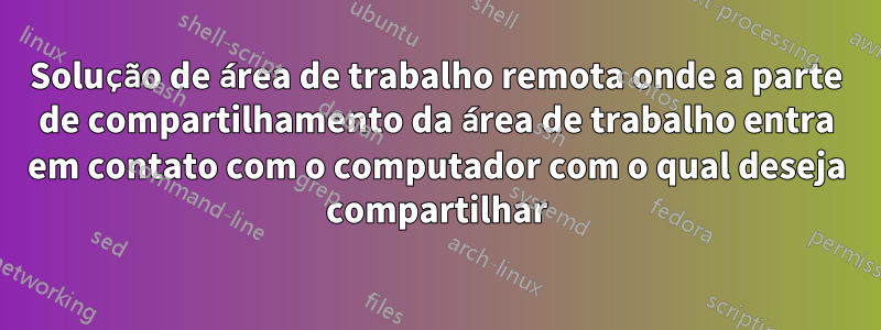 Solução de área de trabalho remota onde a parte de compartilhamento da área de trabalho entra em contato com o computador com o qual deseja compartilhar