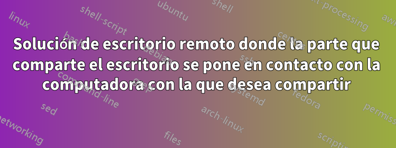 Solución de escritorio remoto donde la parte que comparte el escritorio se pone en contacto con la computadora con la que desea compartir