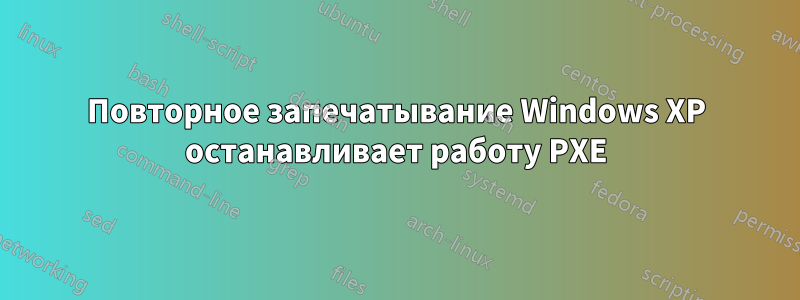 Повторное запечатывание Windows XP останавливает работу PXE