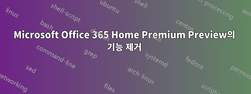 Microsoft Office 365 Home Premium Preview의 기능 제거