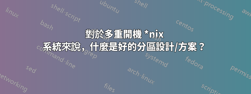 對於多重開機 *nix 系統來說，什麼是好的分區設計/方案？