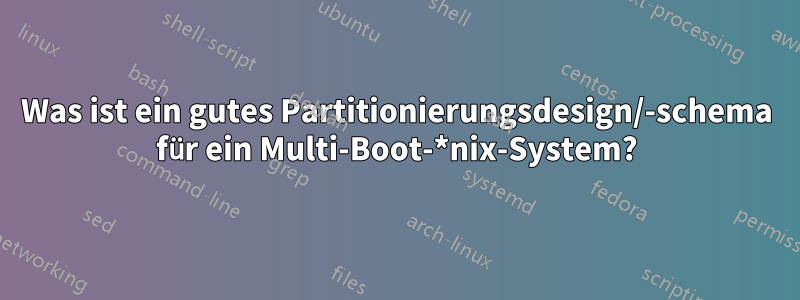 Was ist ein gutes Partitionierungsdesign/-schema für ein Multi-Boot-*nix-System?