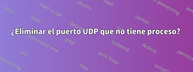 ¿Eliminar el puerto UDP que no tiene proceso?