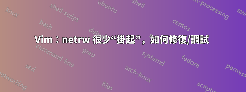 Vim：netrw 很少“掛起”，如何修復/調試