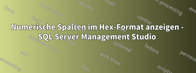 Numerische Spalten im Hex-Format anzeigen - SQL Server Management Studio