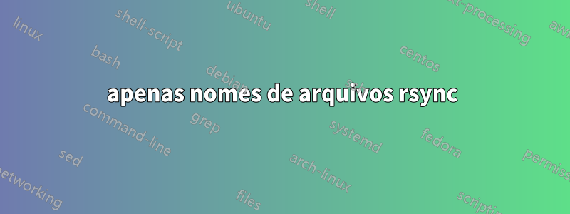 apenas nomes de arquivos rsync