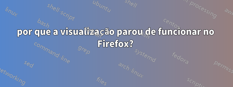 por que a visualização parou de funcionar no Firefox?