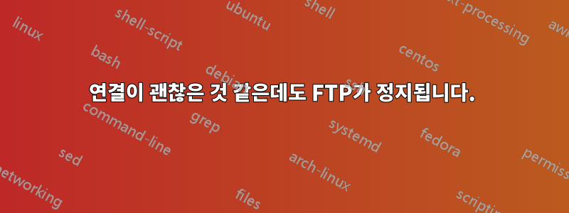 연결이 괜찮은 것 같은데도 FTP가 정지됩니다.