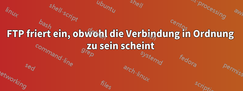 FTP friert ein, obwohl die Verbindung in Ordnung zu sein scheint