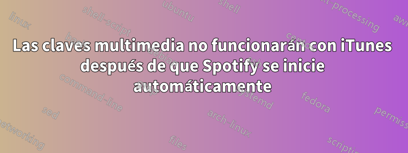 Las claves multimedia no funcionarán con iTunes después de que Spotify se inicie automáticamente