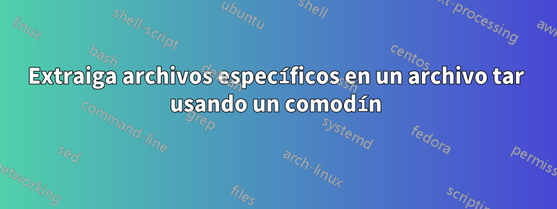 Extraiga archivos específicos en un archivo tar usando un comodín