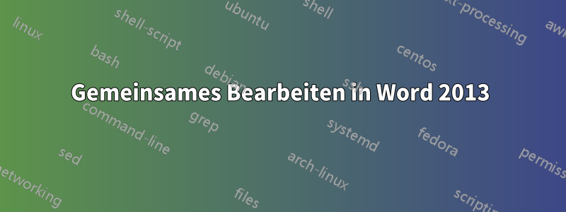 Gemeinsames Bearbeiten in Word 2013