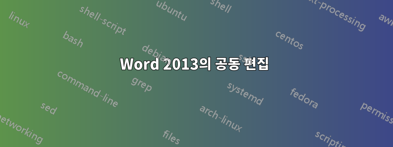 Word 2013의 공동 편집