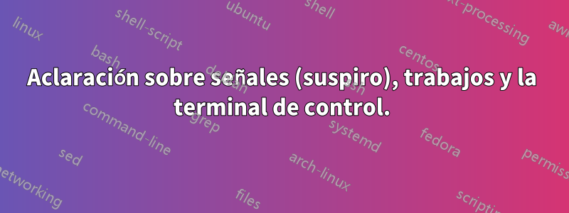 Aclaración sobre señales (suspiro), trabajos y la terminal de control.