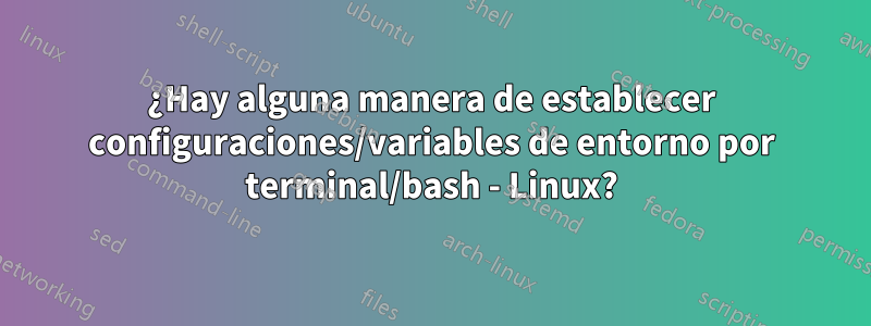 ¿Hay alguna manera de establecer configuraciones/variables de entorno por terminal/bash - Linux?