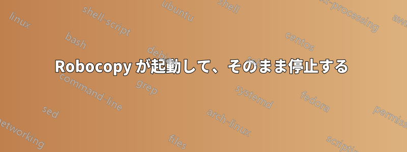 Robocopy が起動して、そのまま停止する