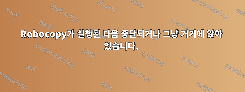 Robocopy가 실행된 다음 중단되거나 그냥 거기에 앉아 있습니다.