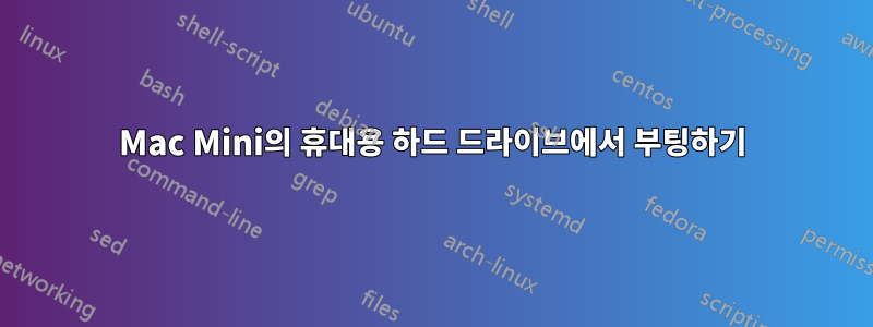 Mac Mini의 휴대용 하드 드라이브에서 부팅하기