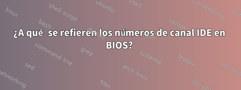 ¿A qué se refieren los números de canal IDE en BIOS?