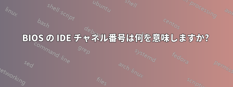 BIOS の IDE チャネル番号は何を意味しますか?