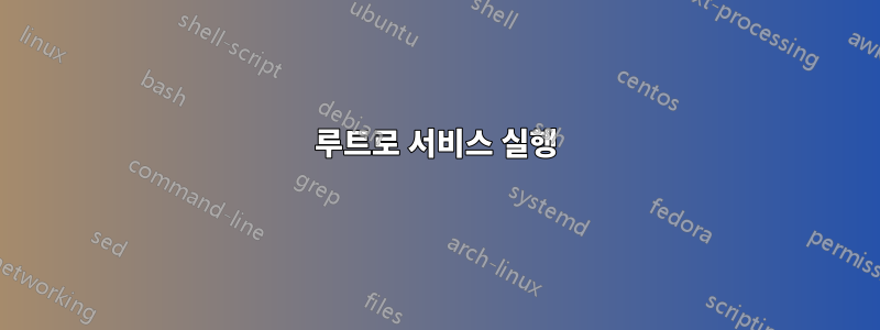루트로 서비스 실행