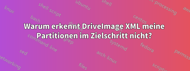 Warum erkennt DriveImage XML meine Partitionen im Zielschritt nicht?