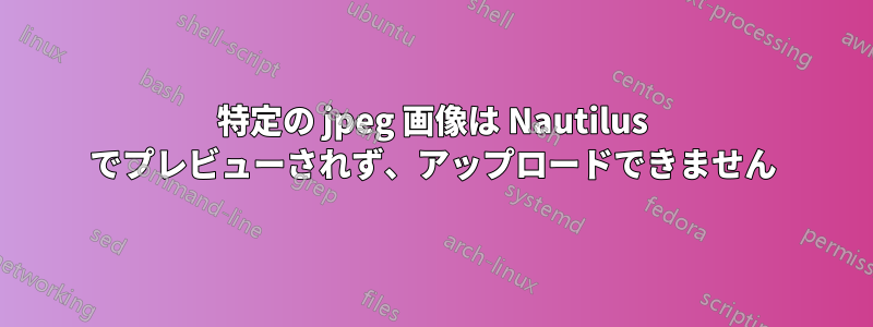 特定の jpeg 画像は Nautilus でプレビューされず、アップロードできません