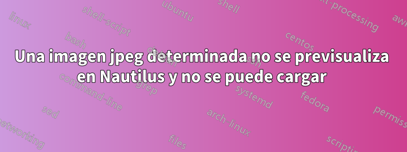 Una imagen jpeg determinada no se previsualiza en Nautilus y no se puede cargar
