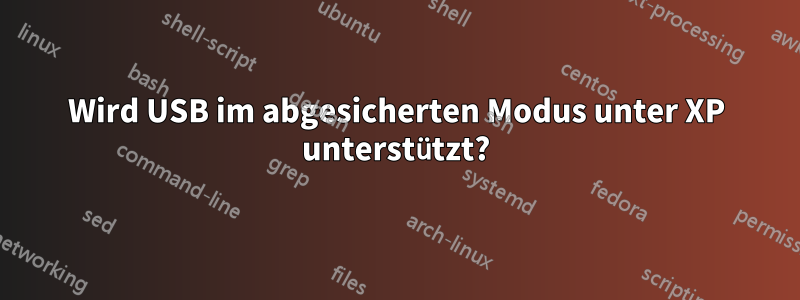 Wird USB im abgesicherten Modus unter XP unterstützt?