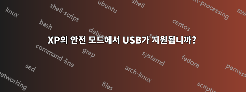 XP의 안전 모드에서 USB가 지원됩니까?