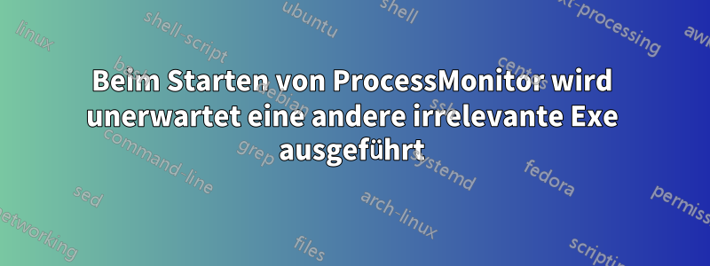 Beim Starten von ProcessMonitor wird unerwartet eine andere irrelevante Exe ausgeführt